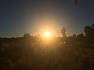 キングスキャニオンリゾートから見た夕日
