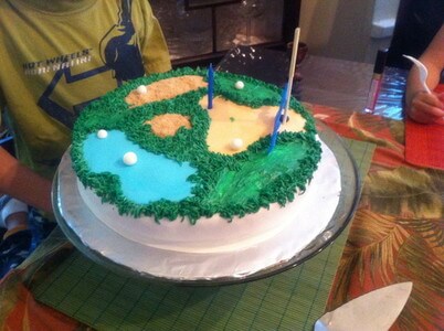 ゴルフコースの手作りケーキ